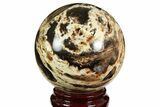 Polished Black Opal Sphere - Madagascar #183383-1